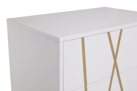 Modrest Nixa Modern White and Gold Chest