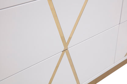 Modrest Nixa Modern White and Gold Dresser