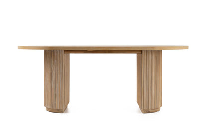 Modrest Jacobson Modern Natural Acacia Oval Dining Table