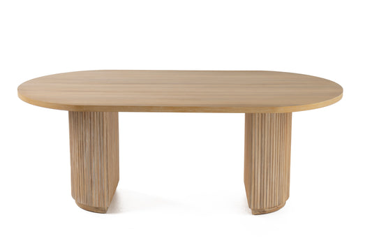 Modrest Jacobson Modern Natural Acacia Oval Dining Table
