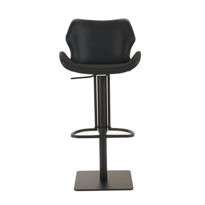 Modrest Jaffee Industrial Black Eco-Leather Bar Stool