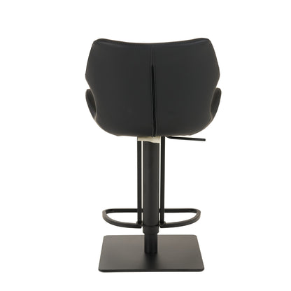Modrest Jaffee Industrial Black Eco-Leather Bar Stool