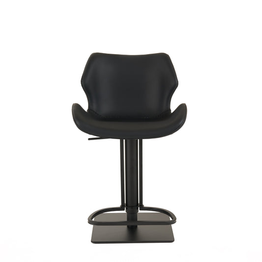 Modrest Jaffee Industrial Black Eco-Leather Bar Stool