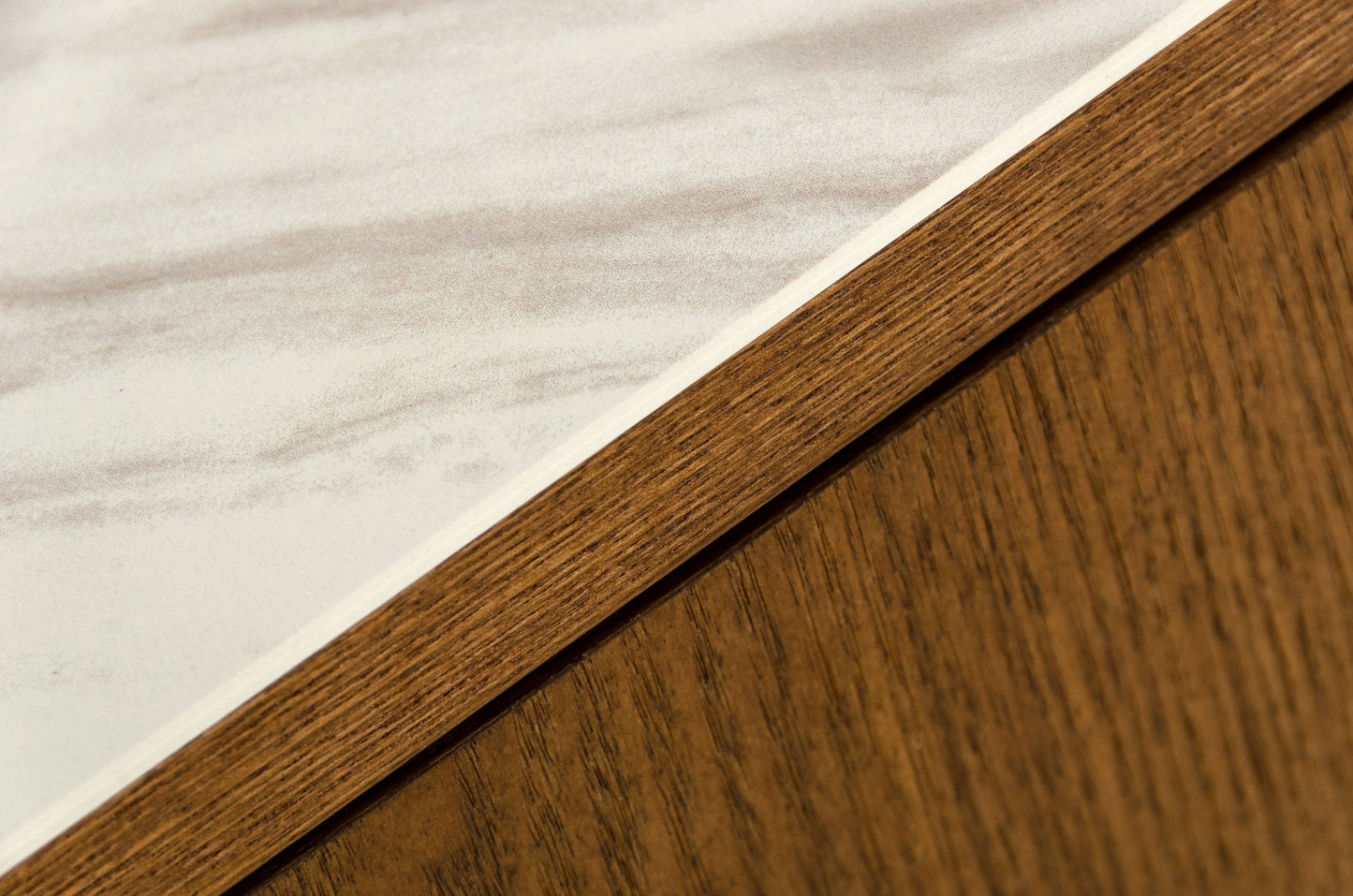 Modrest James Contemporary Walnut and White Buffet