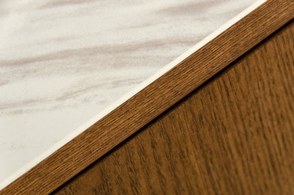 Modrest James Contemporary Walnut and White Buffet