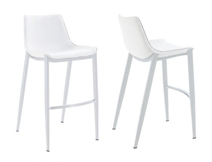 Modrest Jane Modern White Counter Stool Set of 2