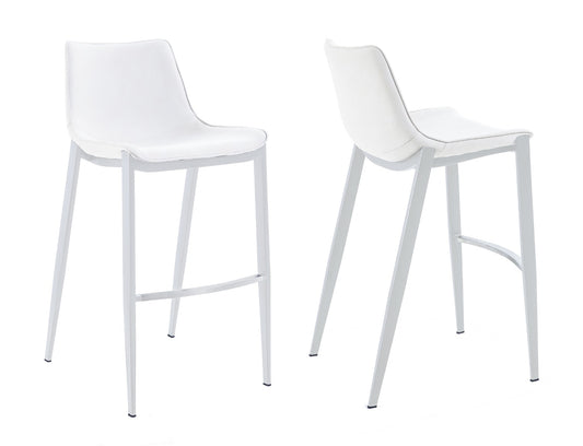 Modrest Jane Modern White Counter Stool Set of 2