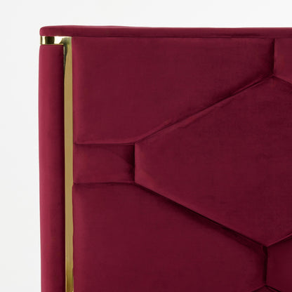 Modrest Janet Modern Red Velvet Gold Bed