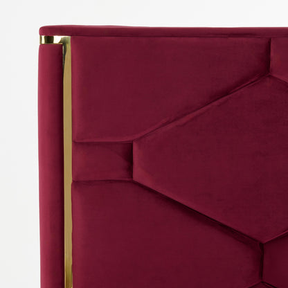 Queen Modrest Janet Modern Red Velvet Gold Bed