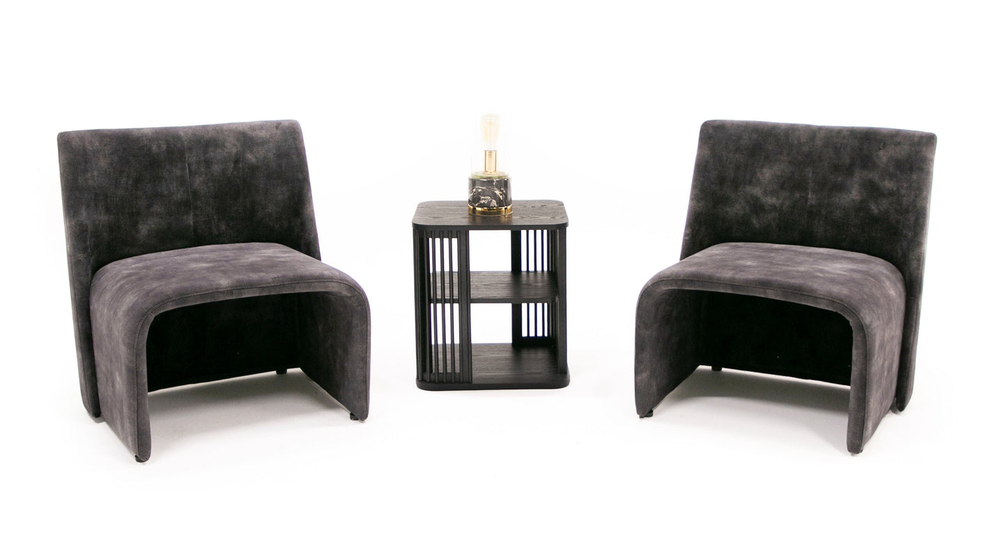 Modrest Modern Jarvis Accent Dark Grey Fabric Chair