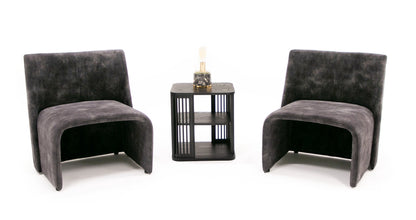 Modrest Modern Jarvis Accent Dark Grey Fabric Chair