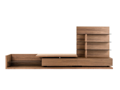 Modrest Jefferson Mid-Century Modern Reversible Walnut Entertainment Center