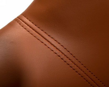 Modrest Jennifer Industrial Brown Eco-Leather Accent Chair