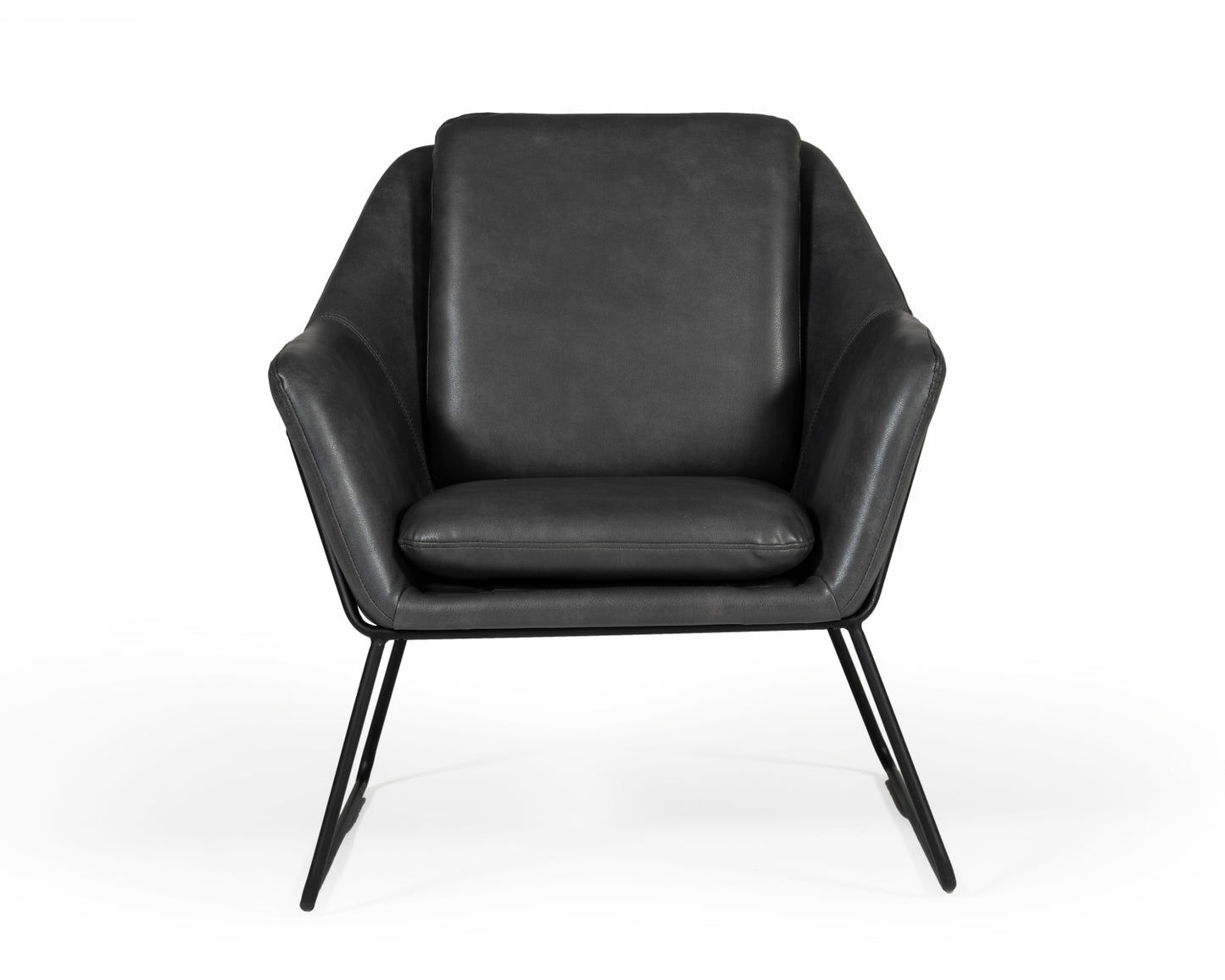 Modrest Jennifer Industrial Dark Grey Eco-Leather Accent Chair