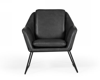 Modrest Jennifer Industrial Dark Grey Eco-Leather Accent Chair