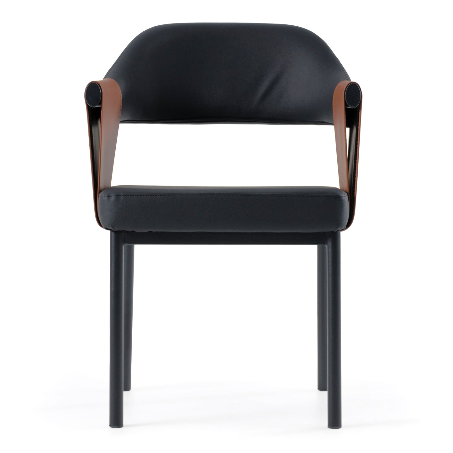 Modrest Jensen Modern Black Camel Vegan Leather Dining Chair