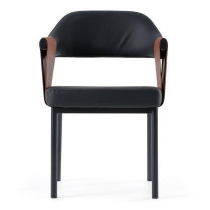 Modrest Jensen Modern Black Camel Vegan Leather Dining Chair