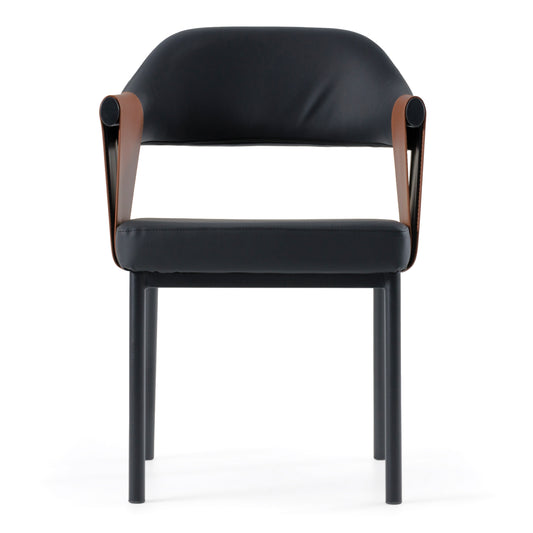 Modrest Jensen Modern Black Camel Vegan Leather Dining Chair