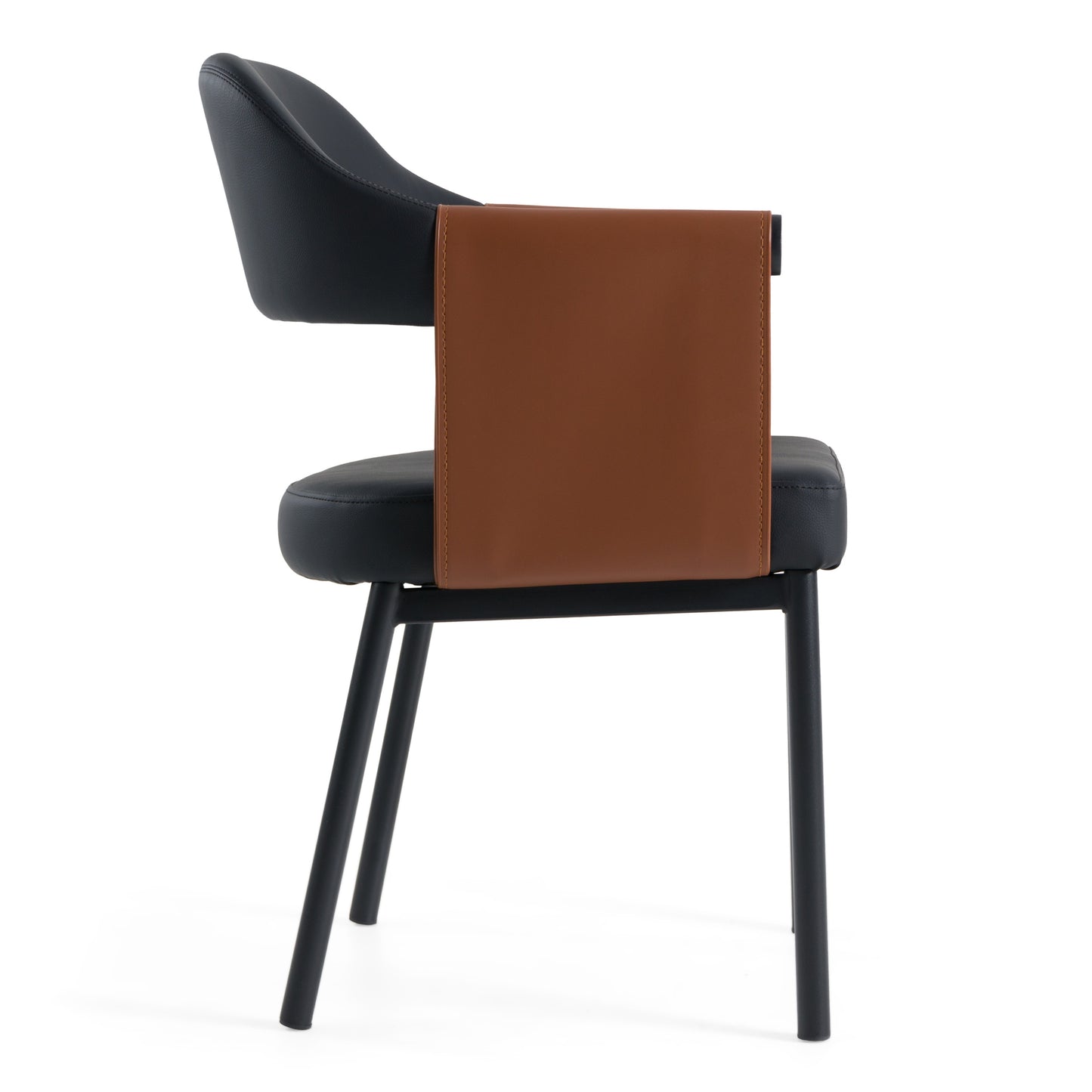 Modrest Jensen Modern Black Camel Vegan Leather Dining Chair