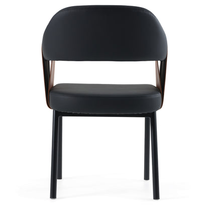 Modrest Jensen Modern Black Camel Vegan Leather Dining Chair