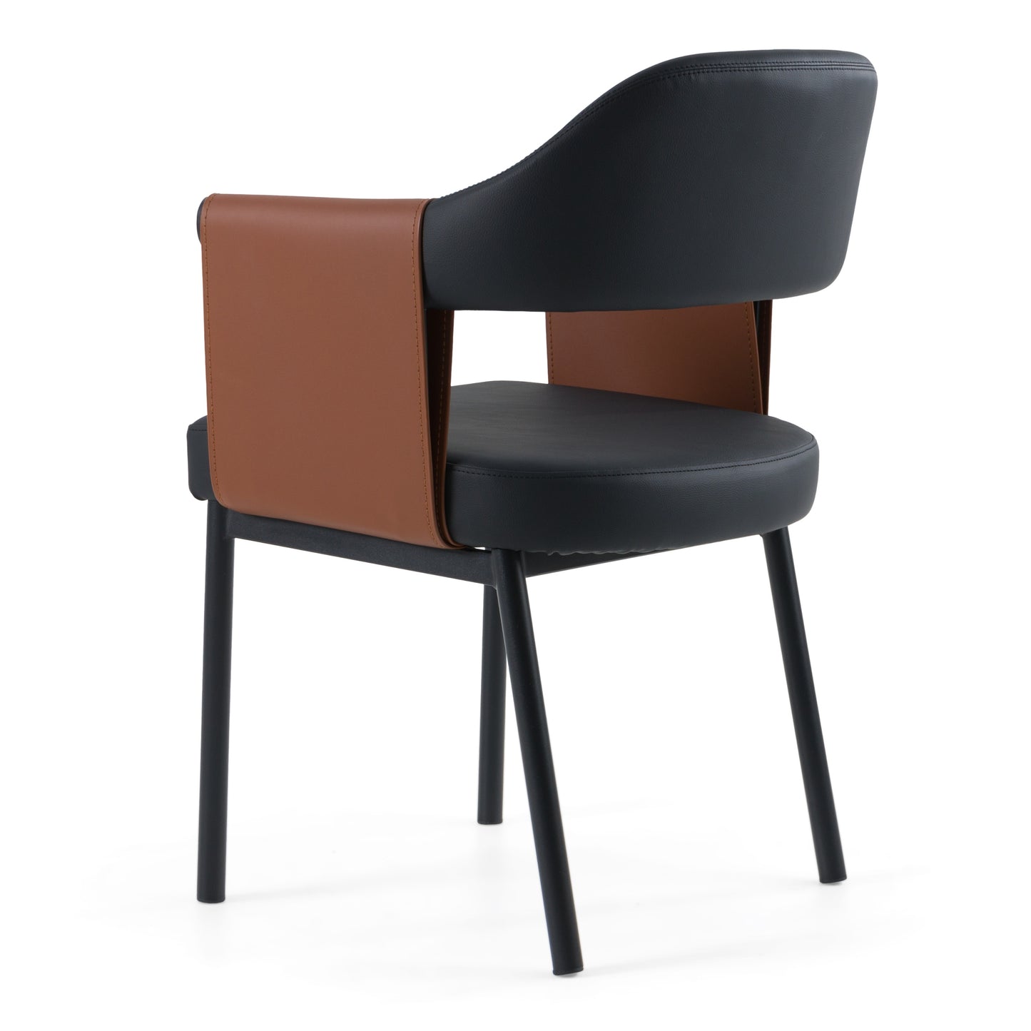 Modrest Jensen Modern Black Camel Vegan Leather Dining Chair