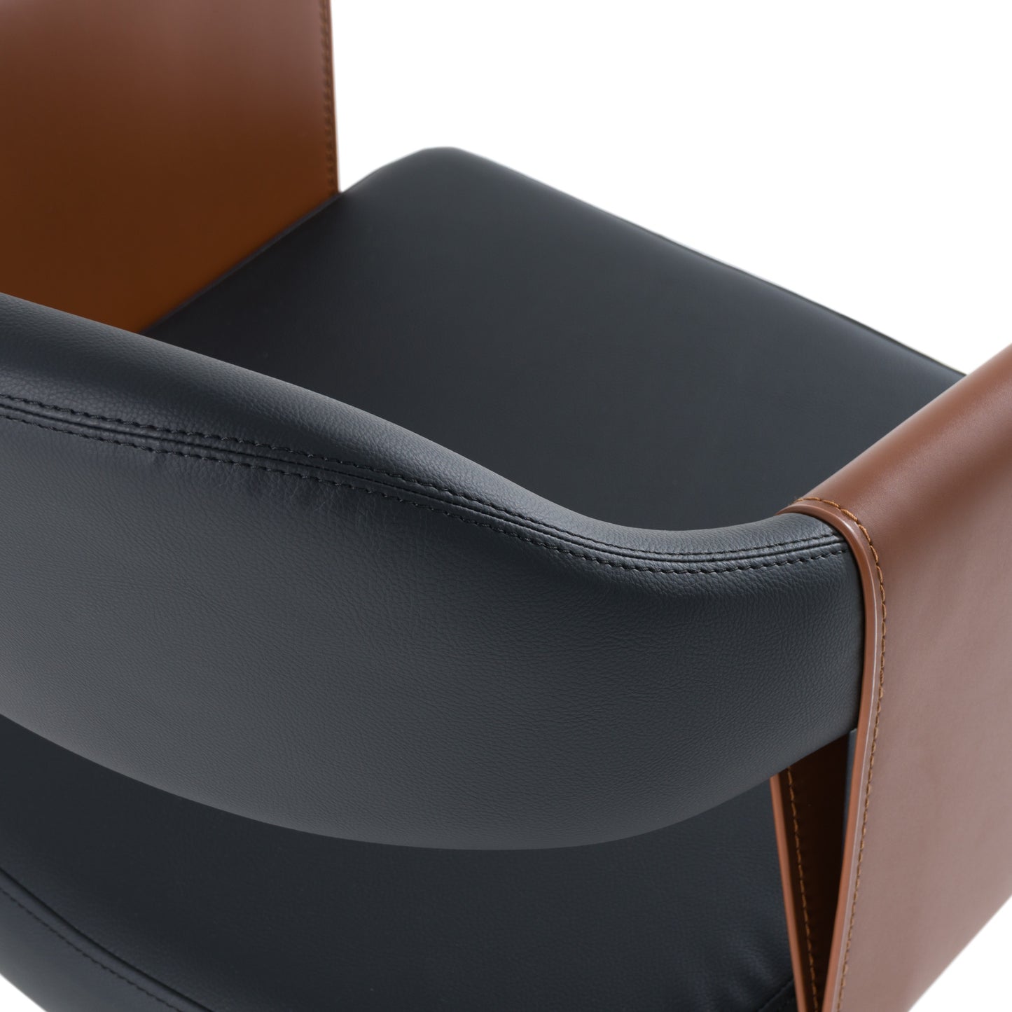 Modrest Jensen Modern Black Camel Vegan Leather Dining Chair