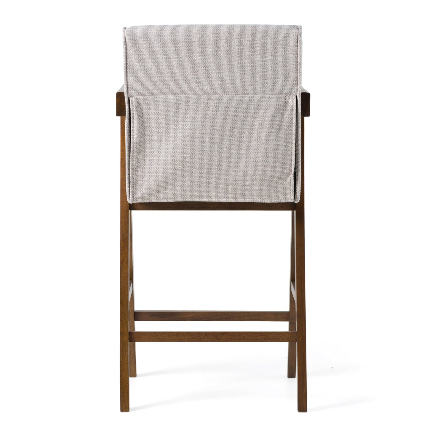 Modrest Joseline Modern Beige Fabric Walnut Counter Chair