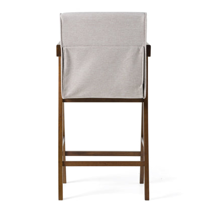 Modrest Joseline Modern Beige Fabric Walnut Counter Chair