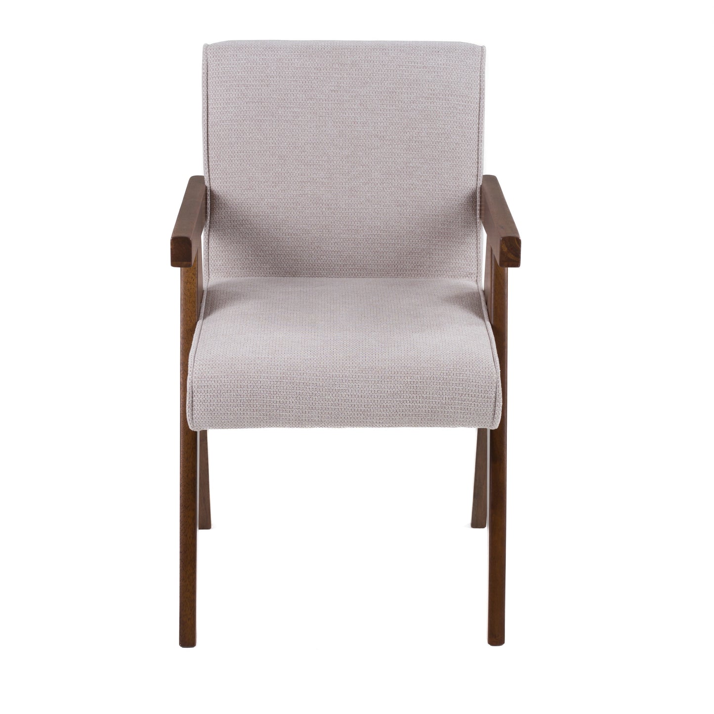 Modrest Joseline Modern Beige Fabric Walnut Dining Chair
