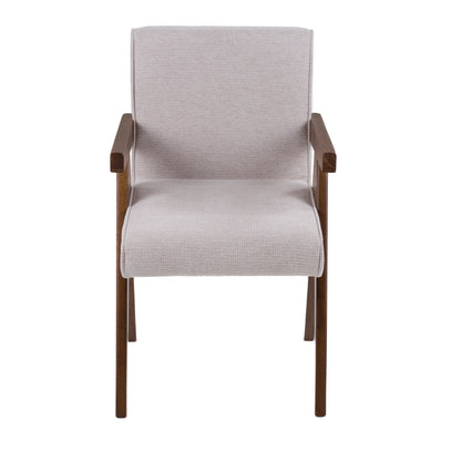 Modrest Joseline Modern Beige Fabric Walnut Dining Chair