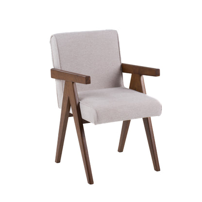Modrest Joseline Modern Beige Fabric Walnut Dining Chair
