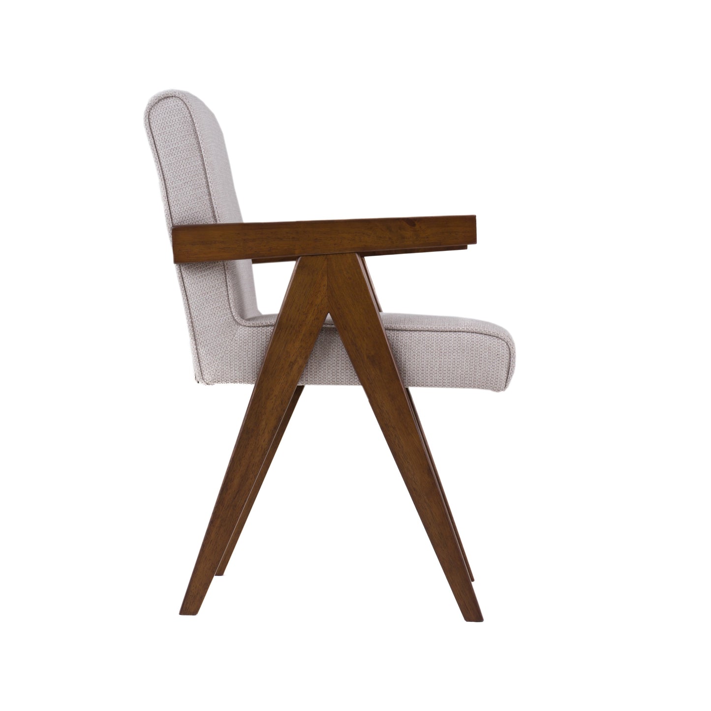 Modrest Joseline Modern Beige Fabric Walnut Dining Chair