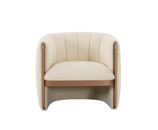 Modrest Joselyn Modern Cream Fabric Accent Chair
