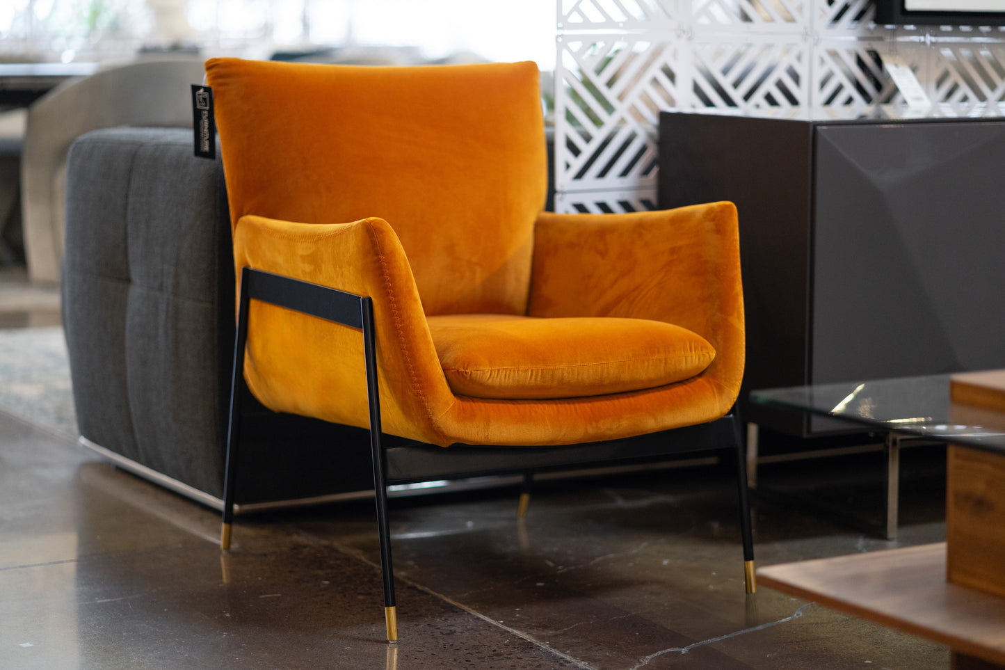 Divani Casa Joseph Modern Orange Fabric Accent Chair