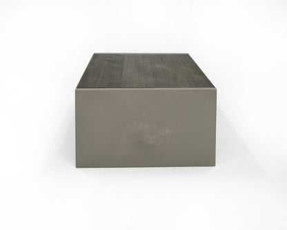 Modrest June Modern Dark Grey Concrete and Walnut Coffee Table