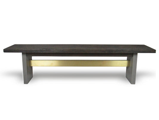 Modrest June Modern Dark Grey Concrete and Walnut Dining Bench