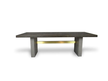 Modrest June Modern Dark Grey and Walnut Dining Table