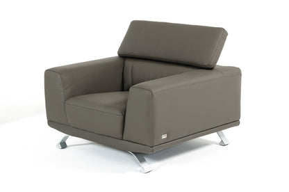 Divani Casa Brustle Modern Dark Grey Eco-Leather Chair