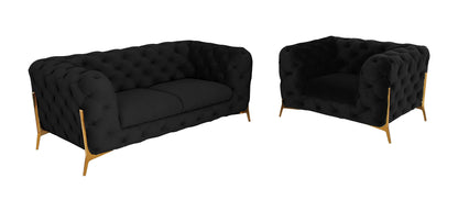 Divani Casa Quincey Transitional Black Velvet Chair