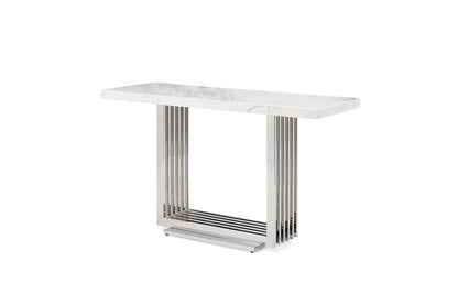 Modrest Kingsley Modern Marble and Stainless Steel Console Table