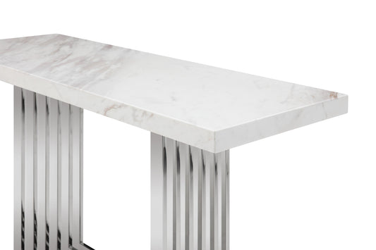 Modrest Kingsley Modern Marble and Stainless Steel Console Table