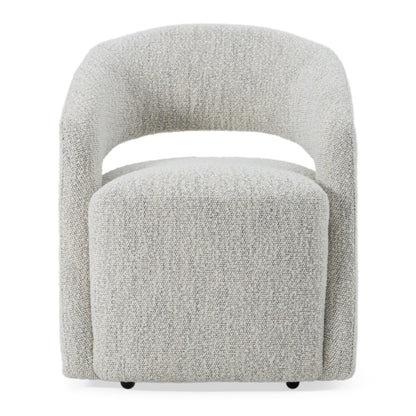 Modrest Kadoka Modern Light Grey Fabric Swivel Dining Chair