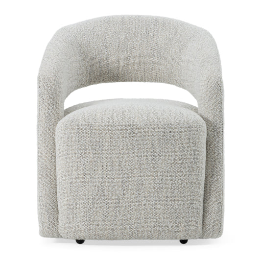 Modrest Kadoka Modern Light Grey Fabric Swivel Dining Chair