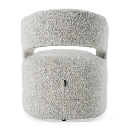 Modrest Kadoka Modern Light Grey Fabric Swivel Dining Chair