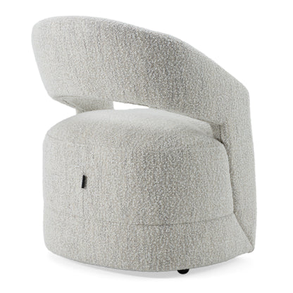 Modrest Kadoka Modern Light Grey Fabric Swivel Dining Chair