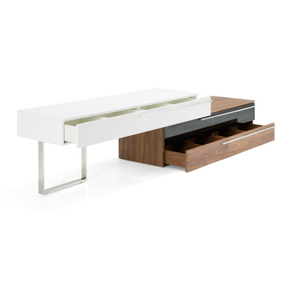 Modrest Karlstad Modern White Walnut TV Stand