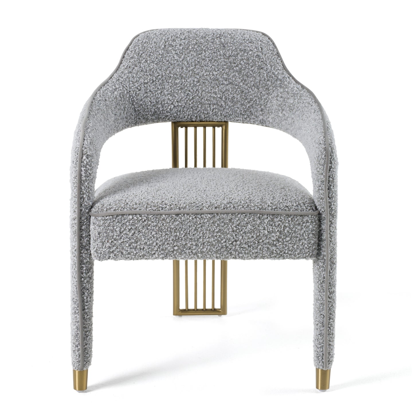 Modrest Kasem Modern Grey Fabric Gold Dining Chair