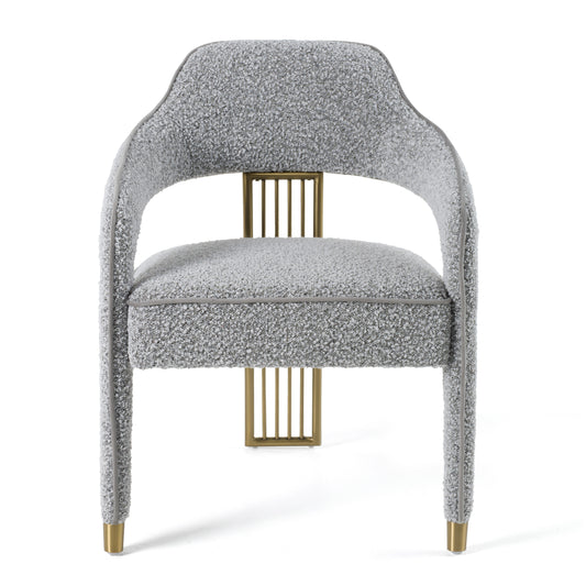 Modrest Kasem Modern Grey Fabric Gold Dining Chair