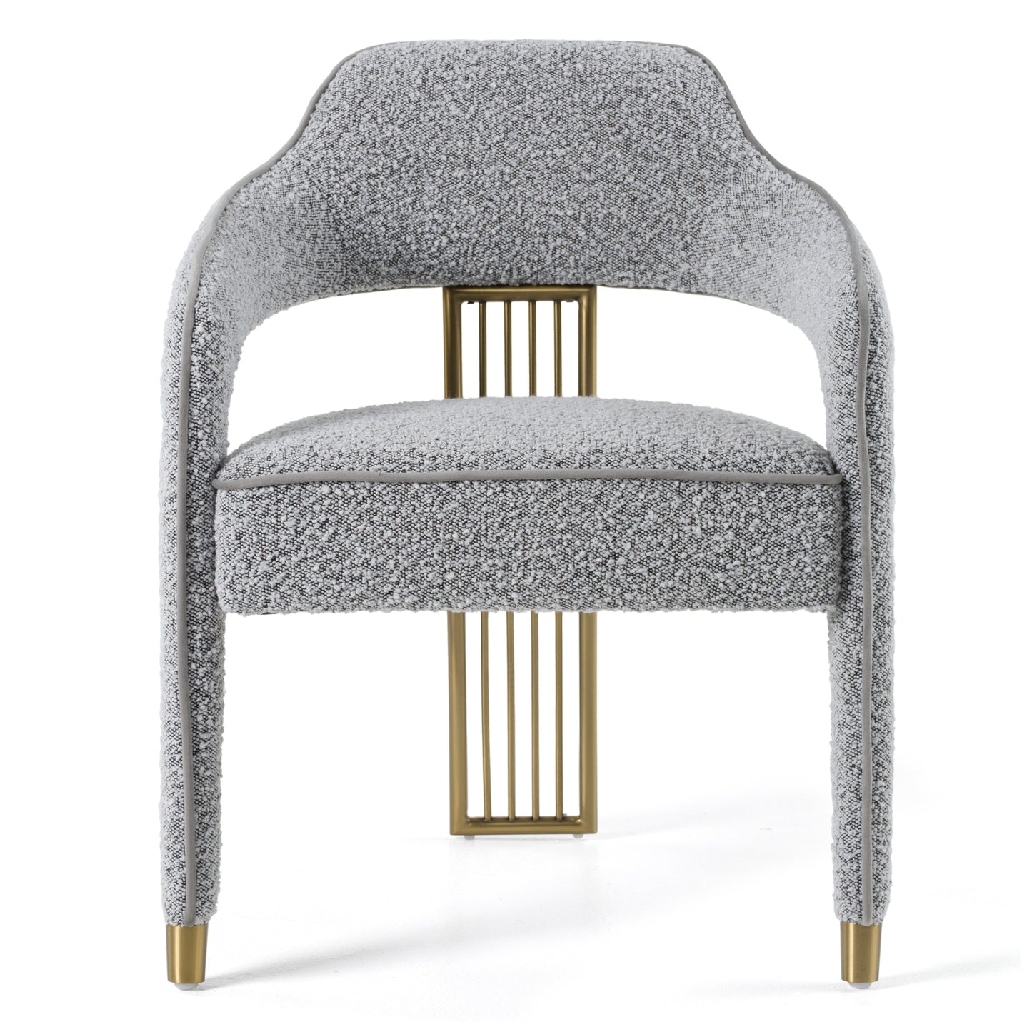 Modrest Kasem Modern Grey Fabric Gold Dining Chair