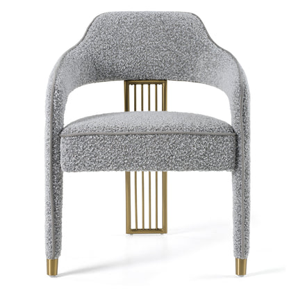 Modrest Kasem Modern Grey Fabric Gold Dining Chair